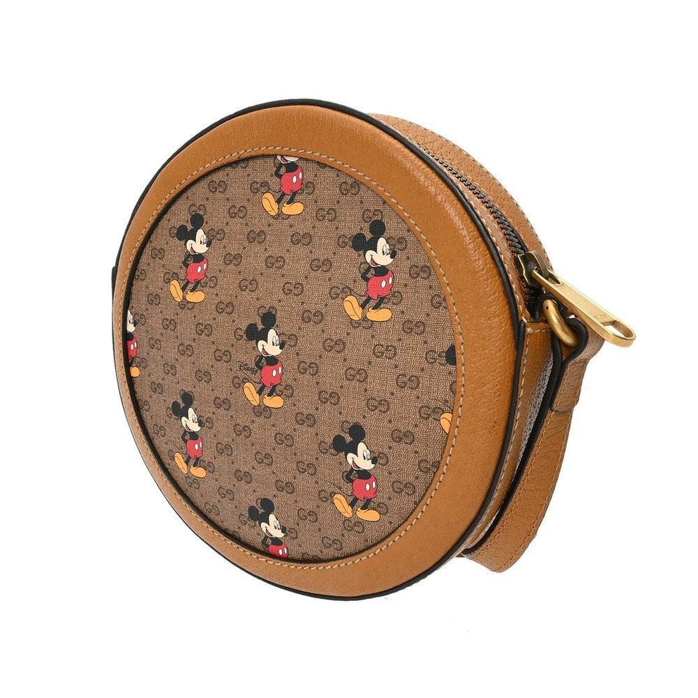 Gucci Shoulder Calfskin Mouse Bag Collaboration Mickey Brown